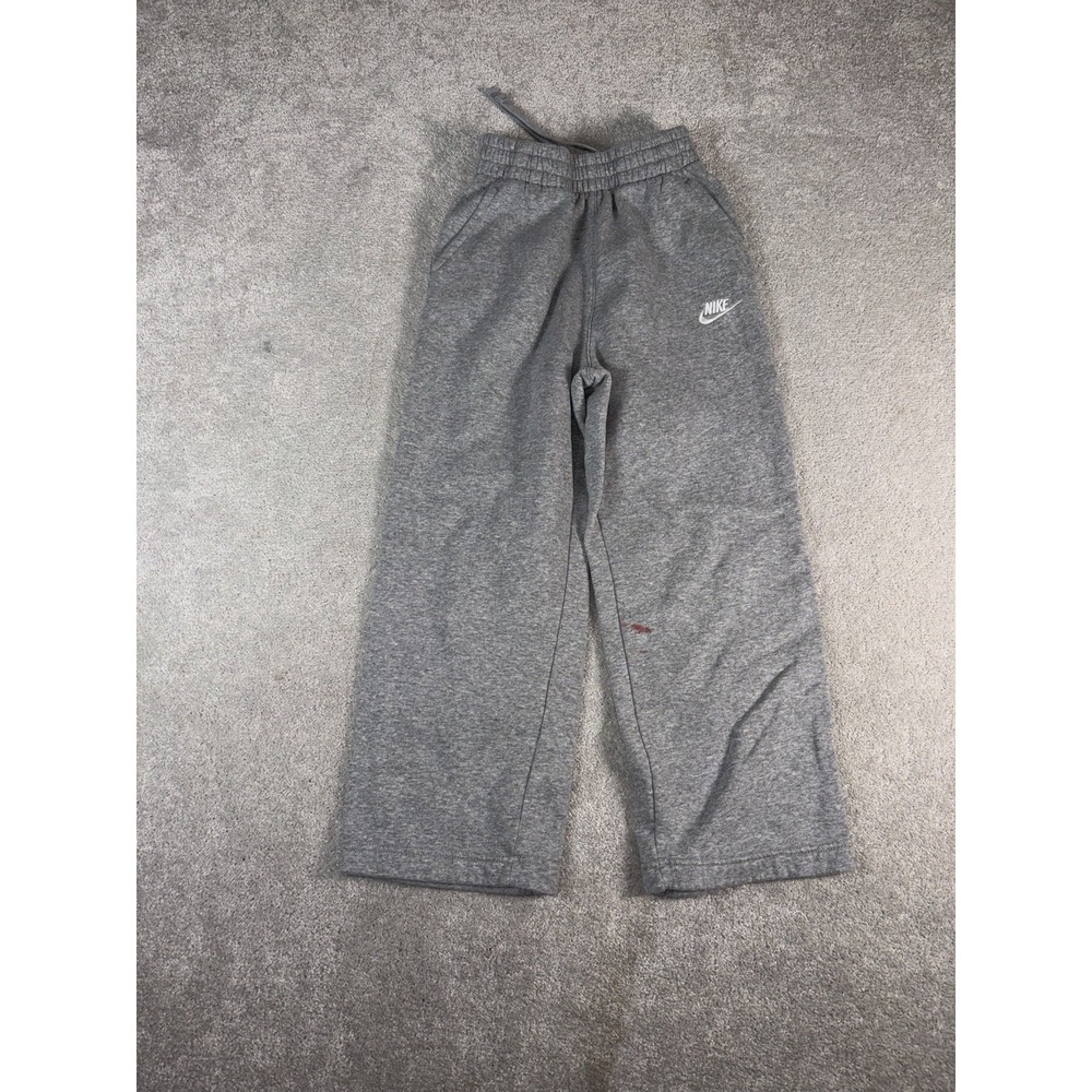 Nike Sportswear Club Fleece Girls' Wide-Leg Pants Gray Sweatpants‎ Youth M *spot